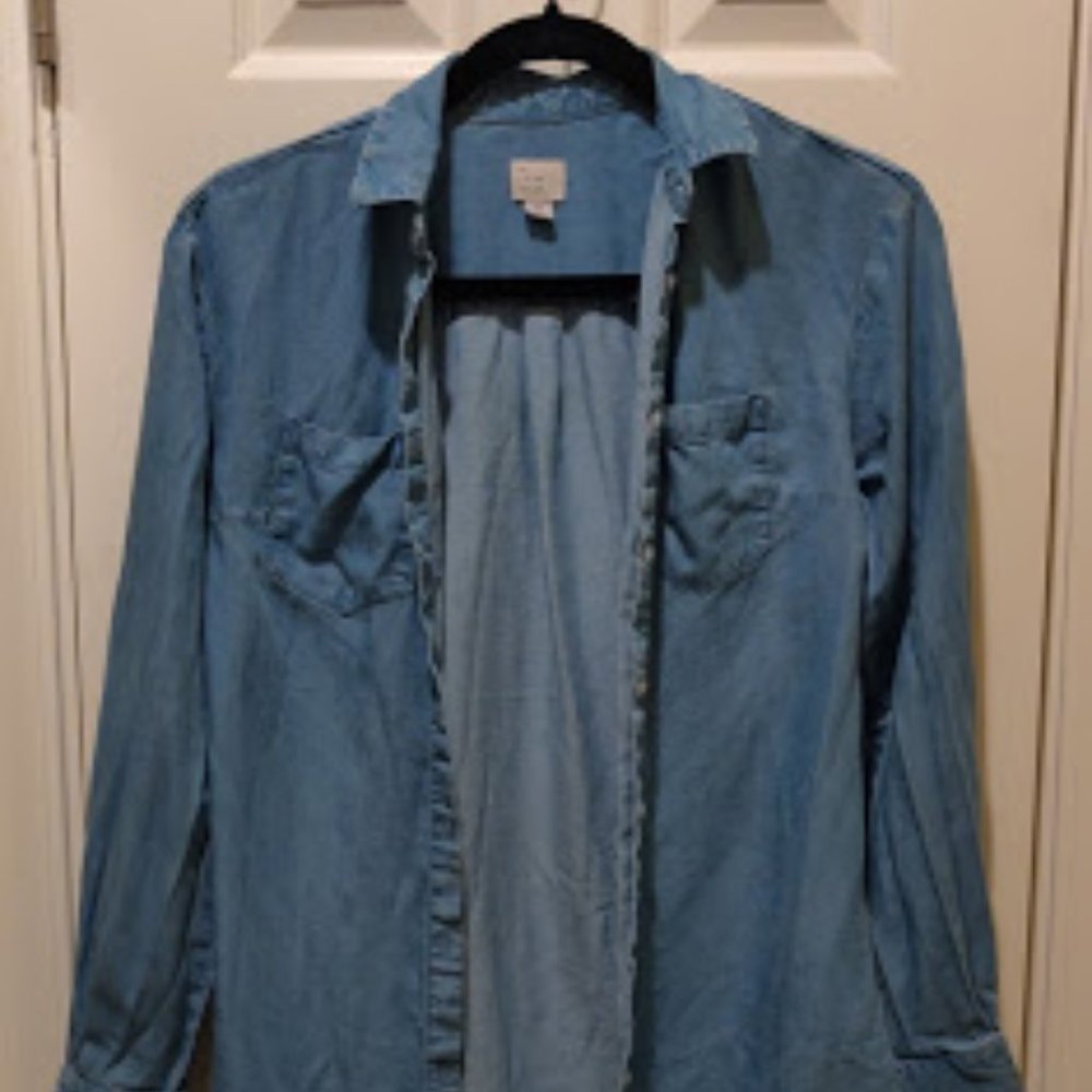 A New Day Light Blue Long Sleeve Button-Down